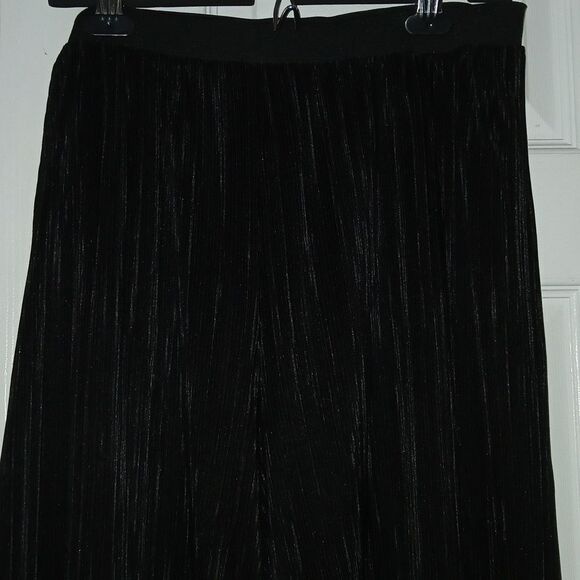 Kaari blue Curvy black crinkle elastic wide leg dress pants Sz 2X - Picture 3 of 7